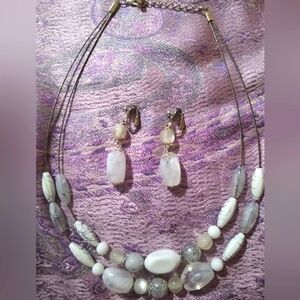 Two Necklaces One Whites One Purples
